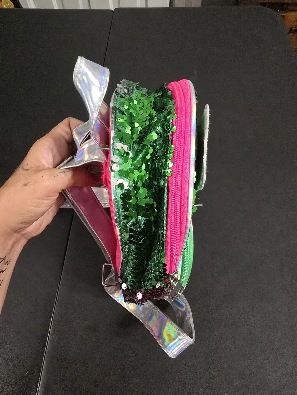 Kids Sequin Wicked Mini Backpack - Pink & Green
